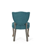 Traditional Button Tufted Dining Chair with Scrolled Legs