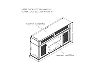 Embossed Tv Stand with Sliding Door, Dark Cherry, 58"W x 15"D x 31.7"H