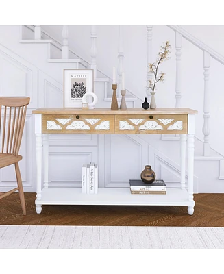 48" Long Console Table, 2 Drawers, Shelf - Entryway/Hallway