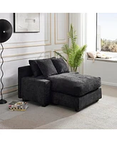 Modern Luxury Sofa Couch for Living Room Quality Chenille Upholstery Sleeper Sofa Bed Daybed Black Chenille