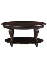 Espresso Living Room Coffee Table Set with End Side Tables (3-Piece)