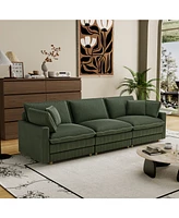 Modular Sectional Sofa, Deep Seat, 4 Pillows, Modern L-Shape
