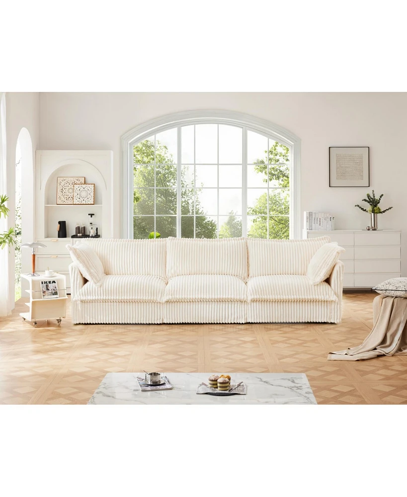 Modern 3-Seater Sofa with Comfy Pillows and Supple Armrests