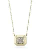 Rachel Zoe 14K Gold Plated Sterling Silver Radiant Cut Solitaire Necklace