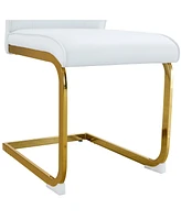 Luxury White Pu Dining Chair Set - Gold Legs (8 Chairs)