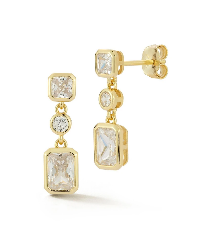Rachel Zoe 14K Gold Plated Sterling Silver Multi Shape Drop Earrings