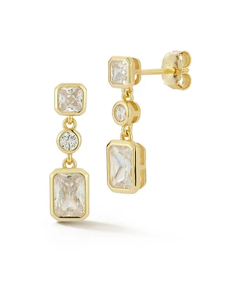 Rachel Zoe 14K Gold Plated Sterling Silver Multi Shape Drop Earrings