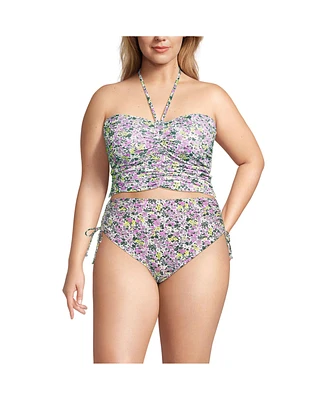 Lands' End Plus Ruched Halter Midkini Top