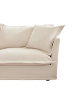 Slipcovered U-Shape Sectional Sofa: Wide, Deep, & Cozy