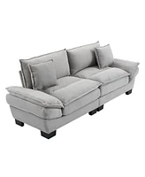 Corduroy Sofa Sleeper: Comfy, Deep-Seat Couch with Pillows