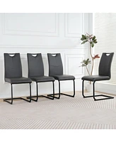 Modern Upholstered Charcoal Dining Chair (Set of 4)