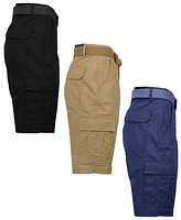 Galaxy By Harvic Men's 3-Pack Stretch Ripstop Cargo Shorts