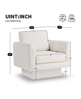 360 Modern Swivel Accent Chair, Cozy Teddy Sherpa Round Armchair, Comfy Barrel Chair
