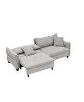 Cozy Corduroy Sofa Bed with Pillows for Living Room
