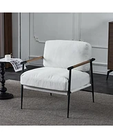 Leisure chair lounge chair velvet White color