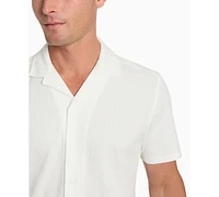 Kenneth Cole Men's Short Sleeve Seersucker Camp Shirt