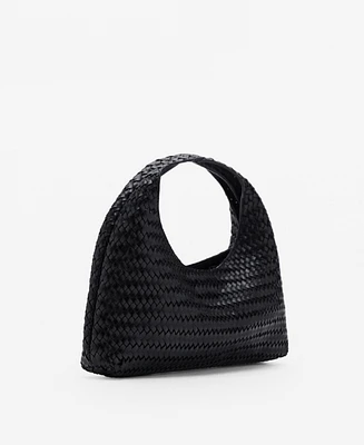 Mango Women's Braided Leather Handbag