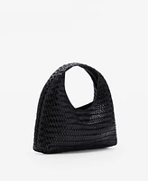 Mango Women's Braided Leather Handbag
