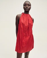 Mango Women's Bow Detail Halter Dress