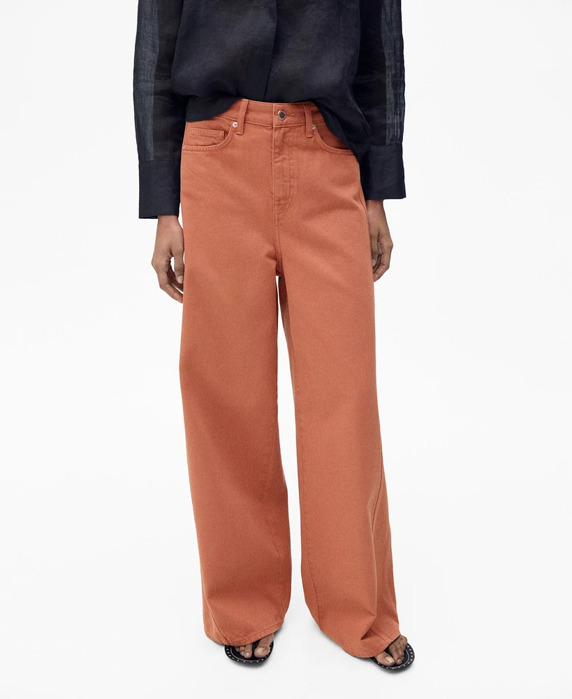 Mango Women's High-Rise Wide Leg Jeans