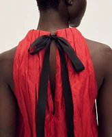 Mango Women's Bow Detail Halter Dress