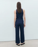 Mango Women's Long Soft Denim Jumpsuit