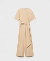 Mango Women's Straight-Fit Short-Sleeved Jumpsuit
