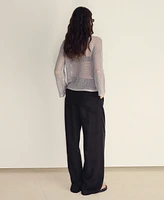 Mango Women's Long Sleeve Crochet Sweater