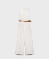 Mango Women's Belted Long Lyocell Jumpsuit
