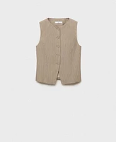 Mango Women's Striped Lyocell Suit Vest