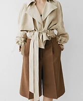 Mango Women's Linen-Blend Suit Bermuda Shorts