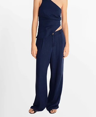 Mango Women's Denim-Effect Lyocell Pants