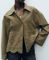 Mango Women's Openwork Details Cotton Overshirt