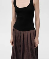 Mango Women's Combined Fabric A-Line Dress