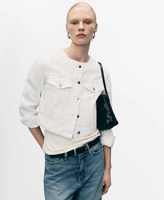 Mango Women's Crop Denim Jacket