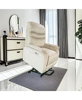 Comfortable electric lift chair, made of high-grade leather, provides full body support and convenient remote control operation, making it an ideal ch