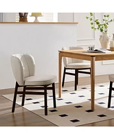 1 Pc Wooden Frame Upholstered Shell Dining Chair,Modern Armless Chairs Comfor Kitchen Chairs for Living Room,Restaurant