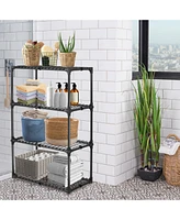 Heavy-Duty 4-Shelf Wire Rack: Durable Storage Solution for Home, Office, and Commercial Use