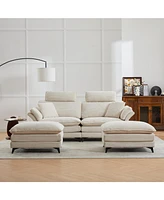 Cloud Comfort Sectional: Cozy Sectional Sofa with Ottomans for Living Room