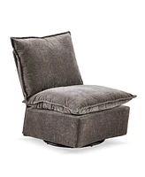 Detachable Dark Grey Chenille Single 360 Swivel Rocking Rocker,360 Swivel Sofa Chair & Single Sofa Lounge, Comfortable Seating for Living Room & Bedro