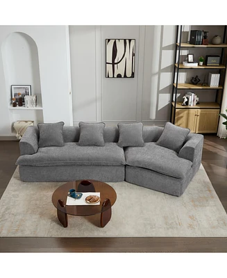 Modular Sofa, Ottoman, Anti-Wrinkle Fabric, Corner Sectional, Spacious