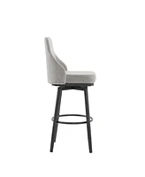 swivel bar & couter stool, 24"&30" adjustable, (set of 2) Fabric color Light grey