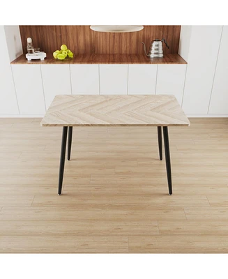 Mdf Wood & Metal Desk for 4-6, Stylish Home Office Table