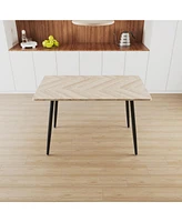 Mdf Wood & Metal Desk for 4-6, Stylish Home Office Table