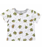 The Mandalorian Baby Boys Yoda Short Overalls, French Terry T-Shirt and Bucket Sun Hat 3 Piece Outfit Set