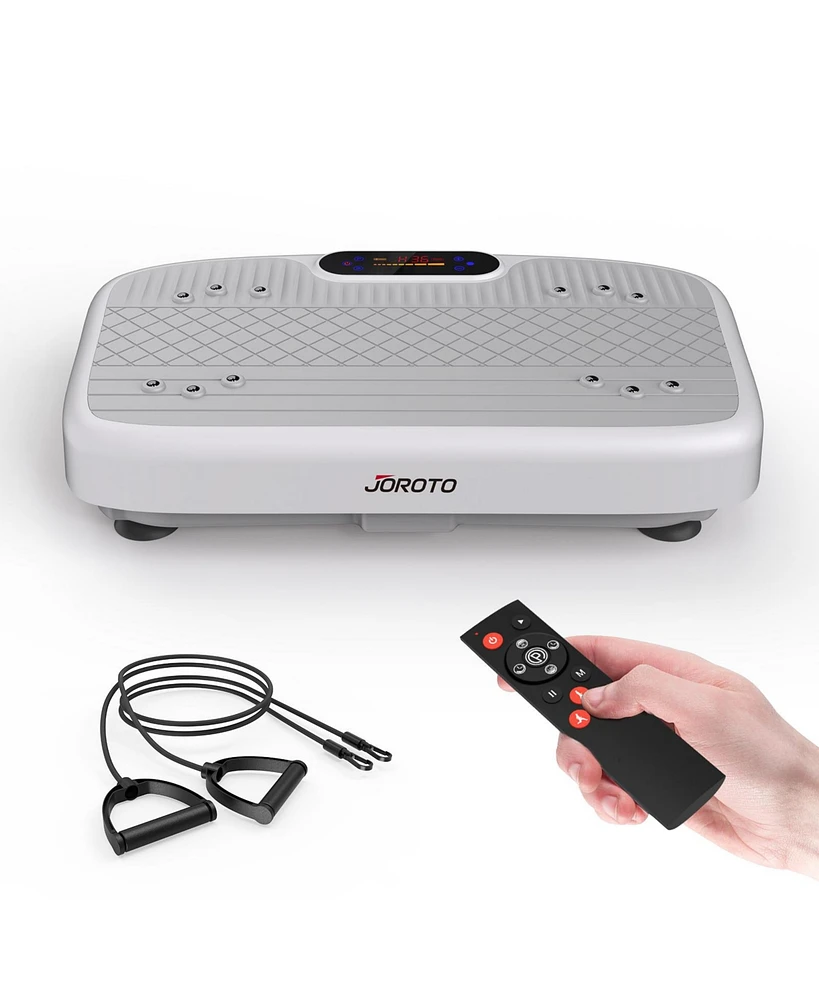 Joroto Vibration Plate Exercise Machine – Full Body Vibrating Platform with Remote Control, 2 Resistance Bands, and 330LBS Weight Capacity for