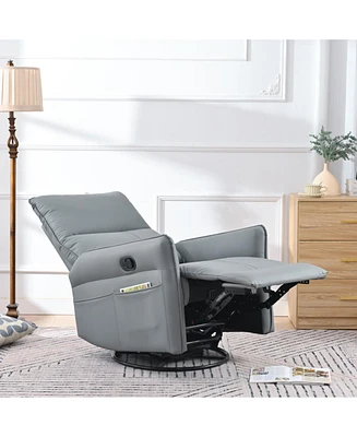 Rocking Recliner Chair,360 Degree Swivel Nursery Rocking Chair, Glider Chair, Modern Small Rocking Swivel Recliner Chair for Bedroom, Living Room Chai
