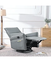 Rocking Recliner Chair,360 Degree Swivel Nursery Rocking Chair, Glider Chair, Modern Small Rocking Swivel Recliner Chair for Bedroom, Living Room Chai