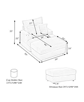 39-inch Spring upholstered armchair and Ottoman set