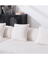 Boucle Sofa 3 Seater for Living Room Oversized Comfy Sofa L-Shape Sofa Couch with Chaise Home Furniture Sleeper Sectional Sofa for Apartment, Office L
